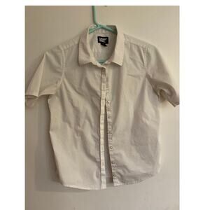 Lands End White Button Up Size 16